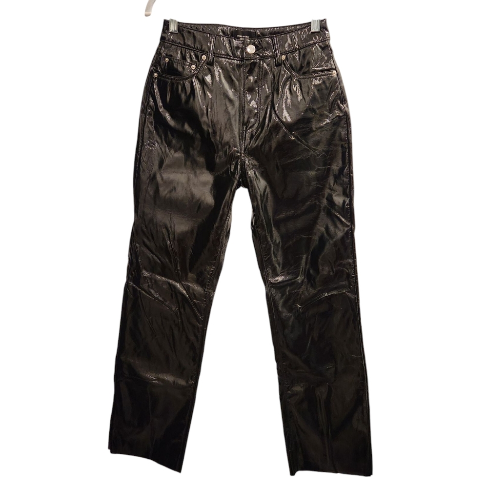 Vero Moda Denim Black Faux Leather Latex High Rise Pant Size 26 - 13.5" Waist